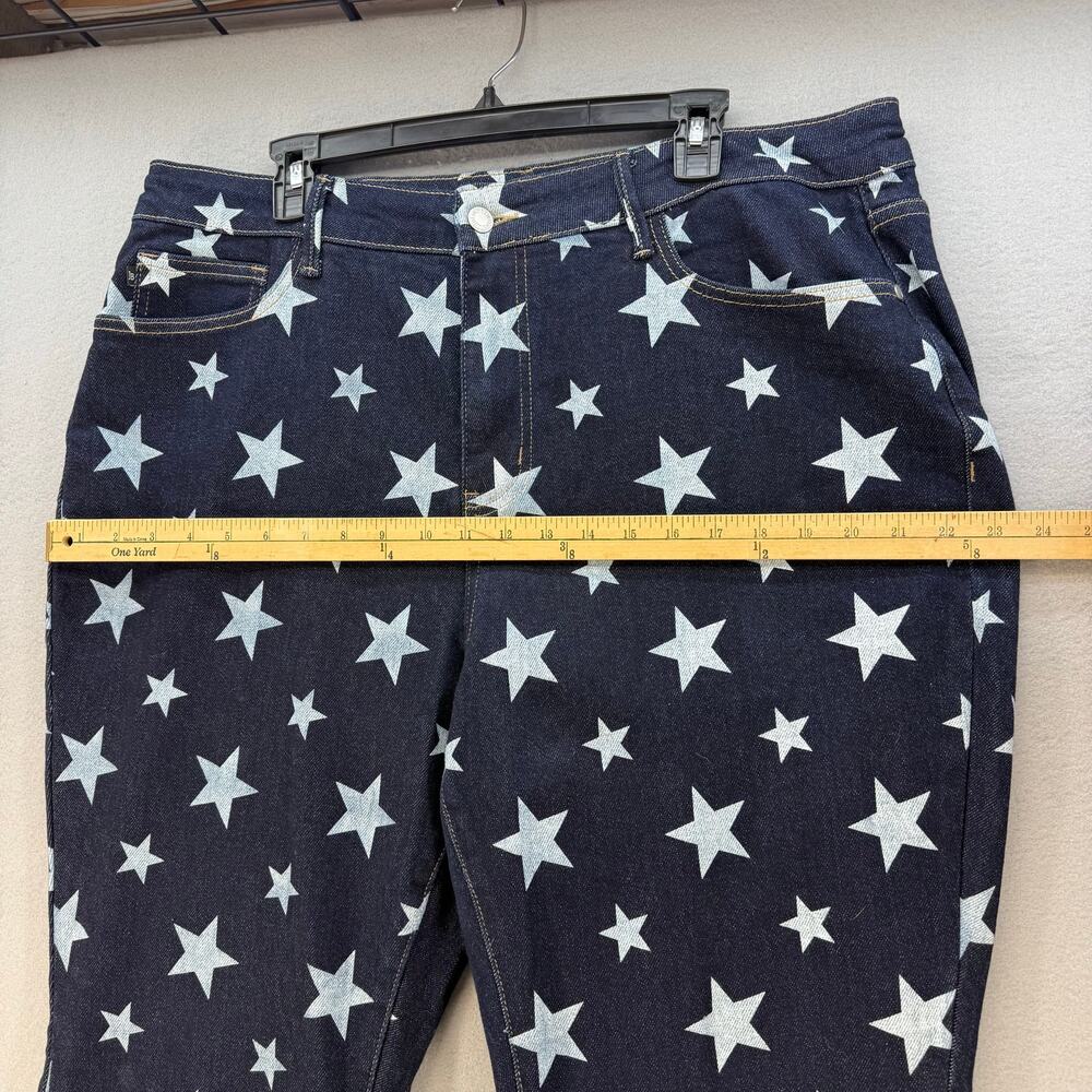 Judy Blue Jeans Women's 20W Dark Blue Star Print Flare Leg Tall Jeans Patriotic - Picture 11 of 15